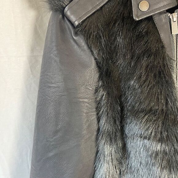 RACHEL Rachel Roy Milana Faux Leather/Faux Fur Plus Sz Moto Jacket Sz 2X - Picture 6 of 14